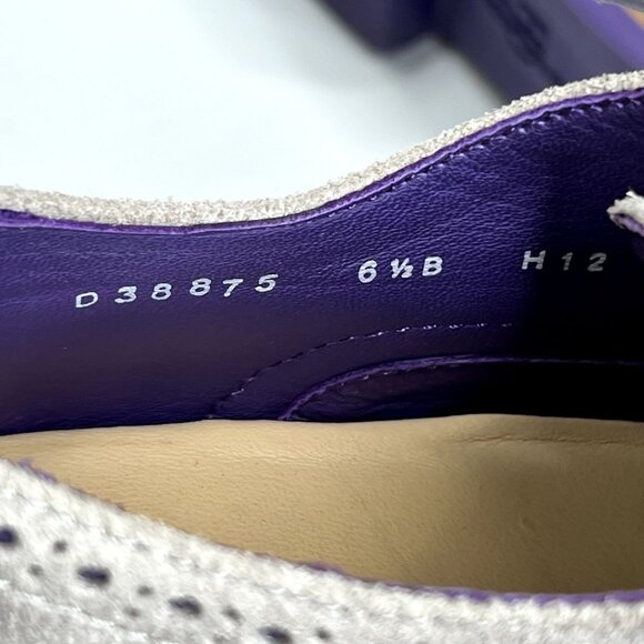 COLE HAAN Gray Purple Wingtip Oxford Shoes 6.5 - Picture 10 of 10